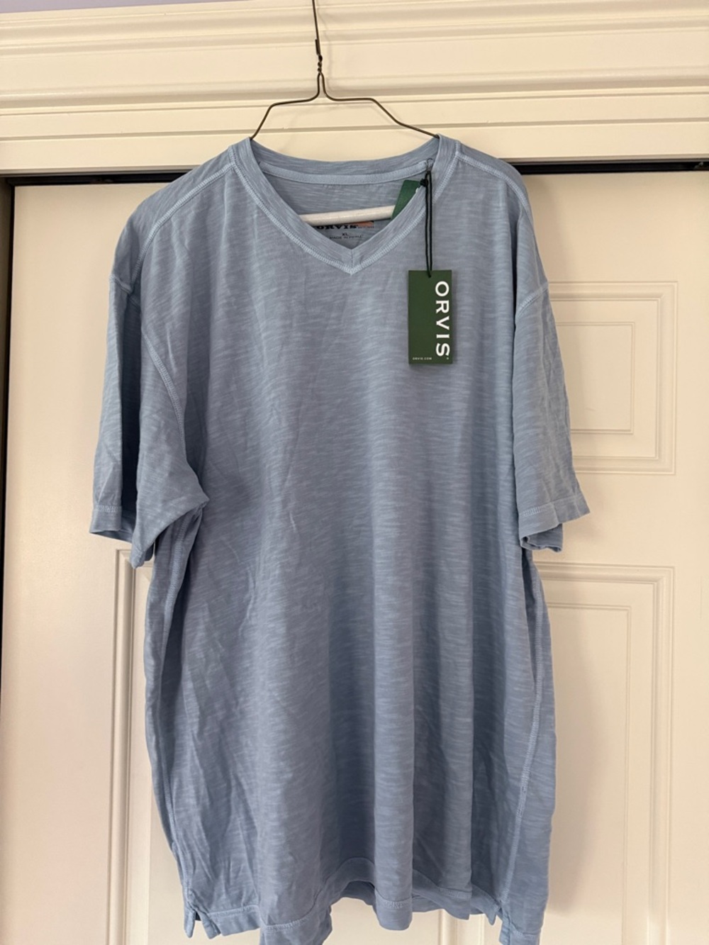 Orvis Men's Pale Blue V-Neck Short Sleeve Tee